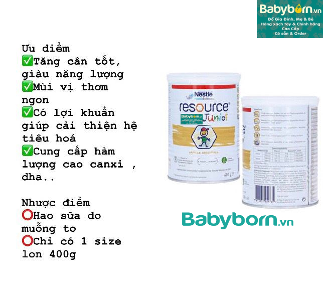Sữa tăng cân Resource Junior của Đức liệu có thực sự tốt ?