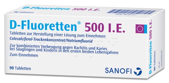 D-Fluoretten 500 IE bổ sung vitamin D3 và Fluorid 