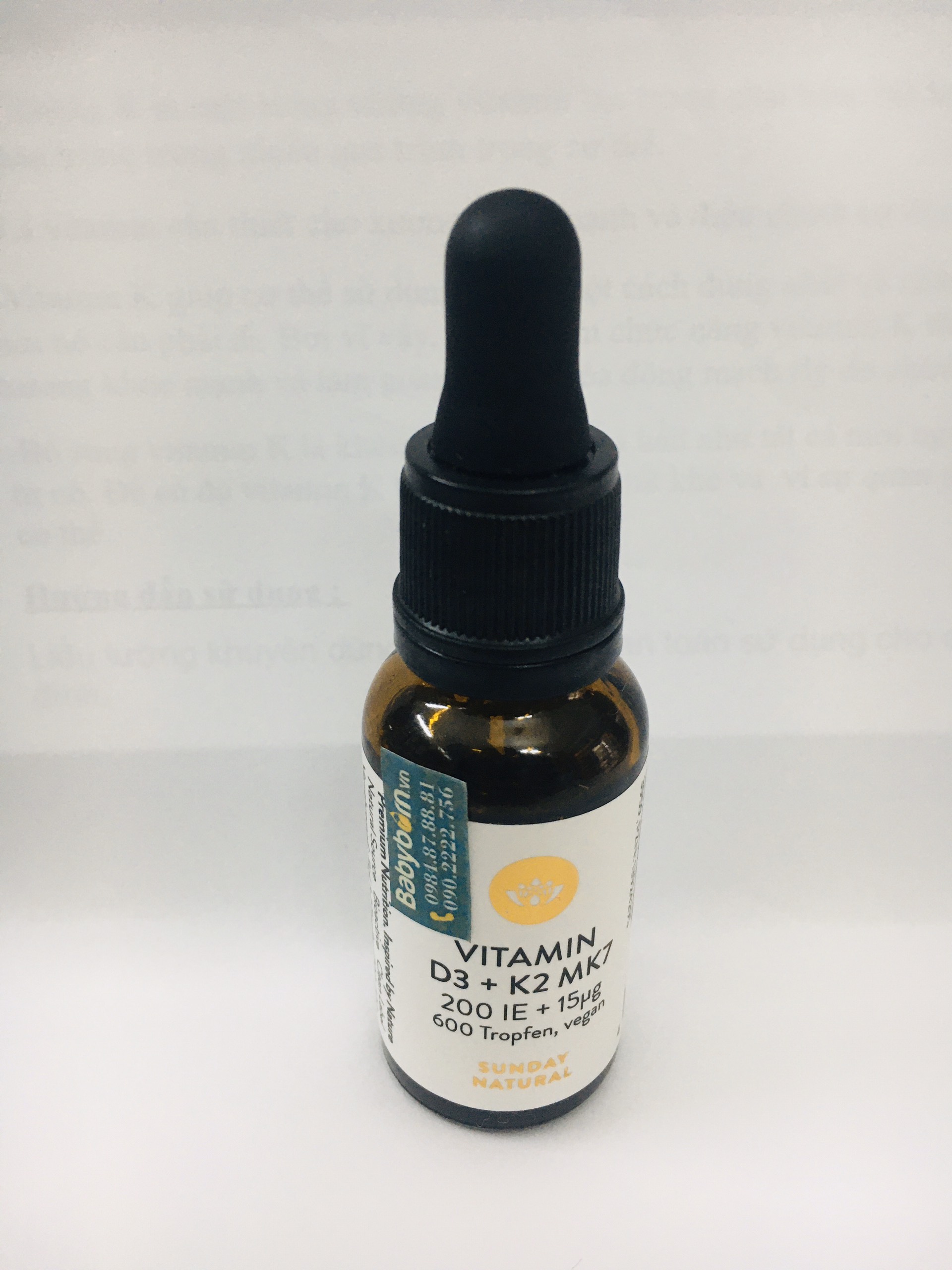 Vitamin D3 + K2  Mk7 Sunday Natural