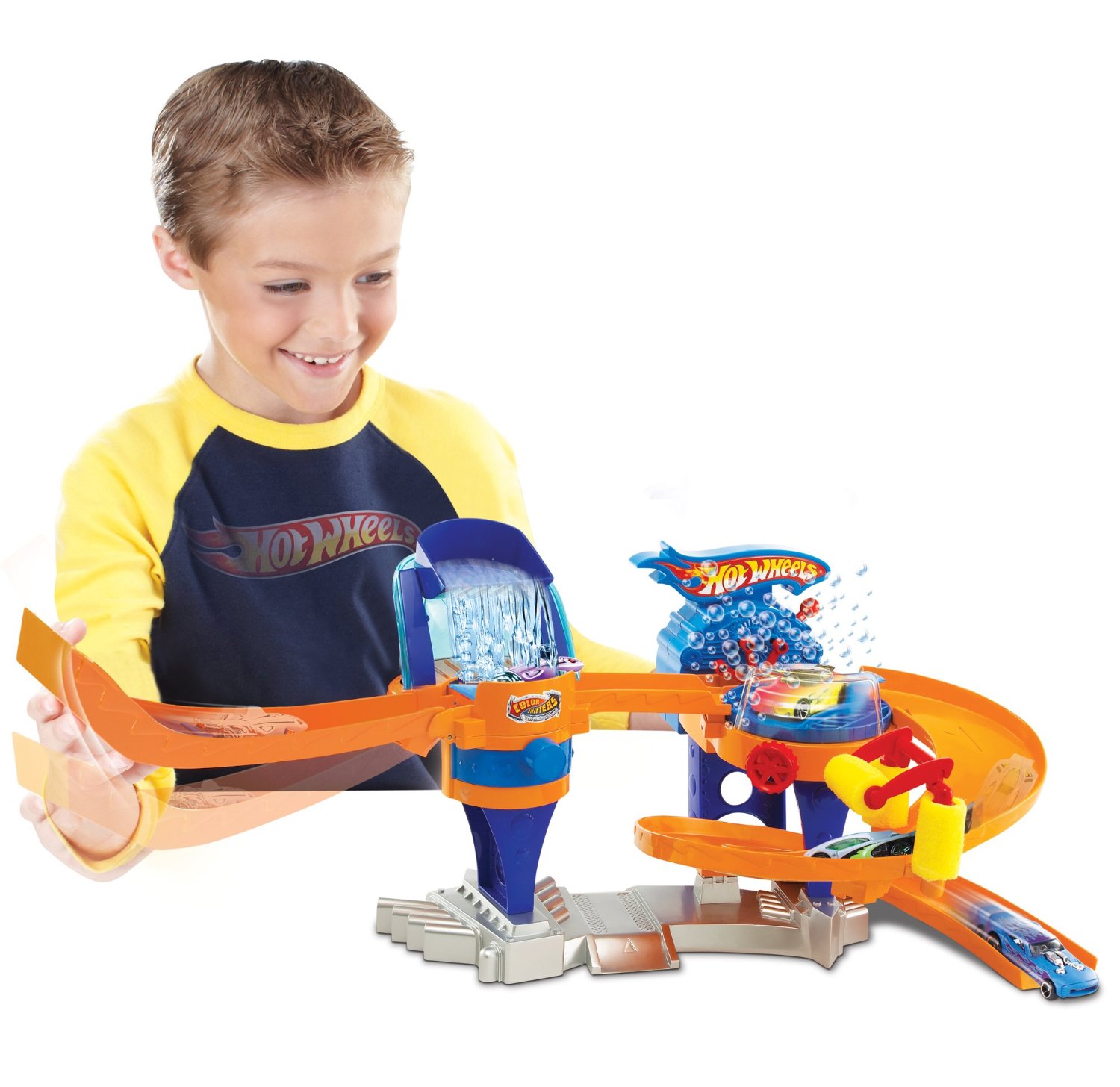 Bộ đồ chơi làm xe đổi màu Hotwheels Color Shifters Bubble-Matic Car Wash