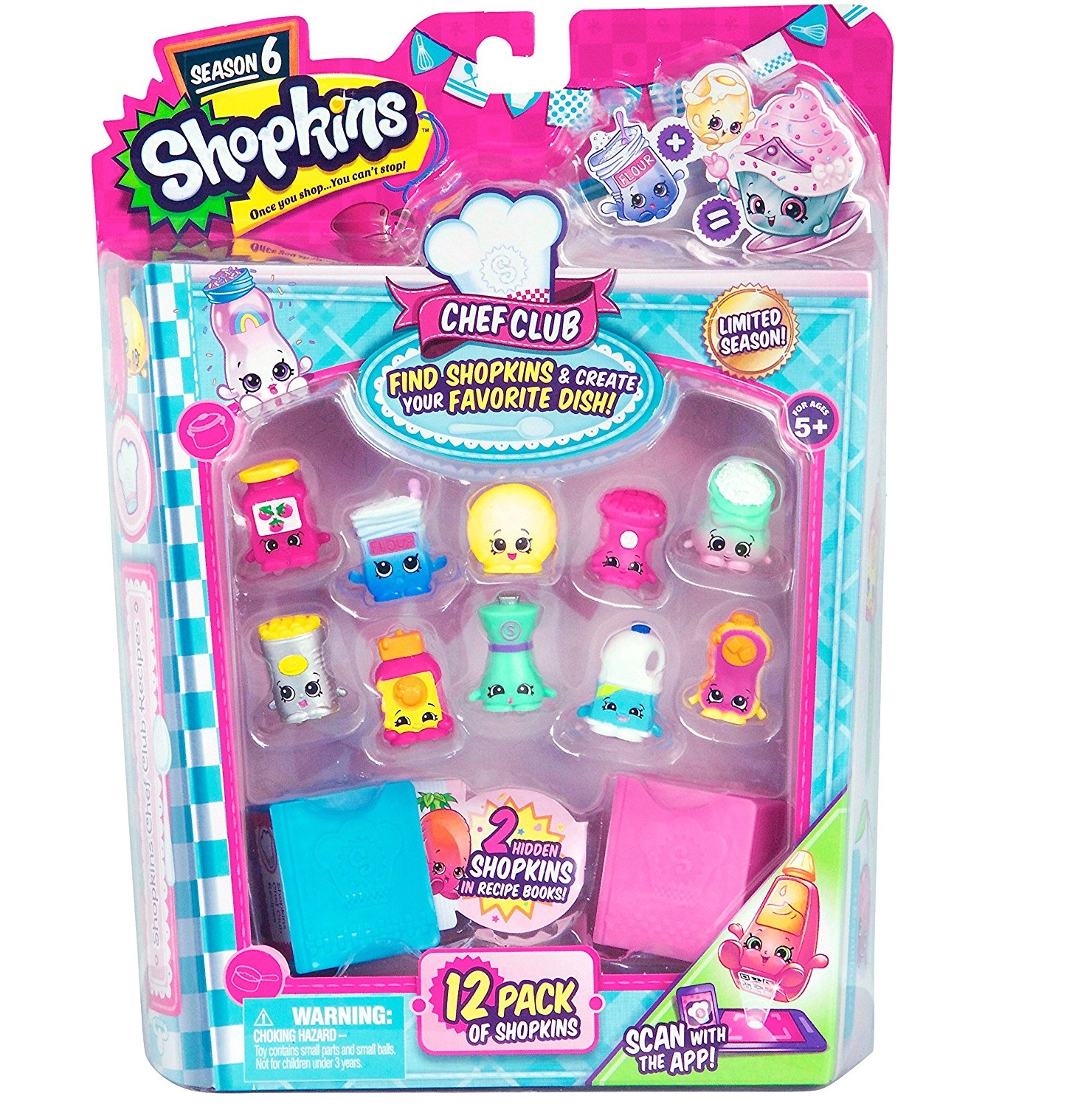 Bộ đồ chơi thực phẩm 12 món cho bé Shopkins Season 6 Chef Club, 12 Pack (Styles May Vary)