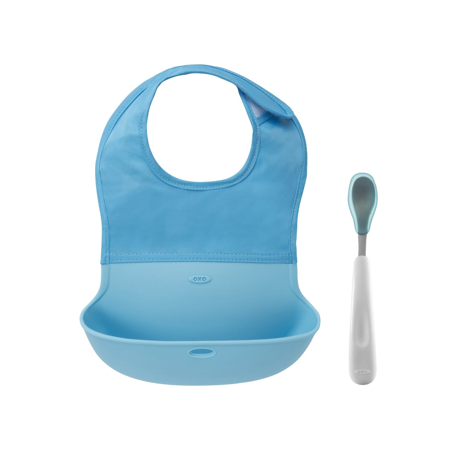 Bộ set yếm và thìa ăn dặm cho bé OXO Tot Bib and Feeding Spoon