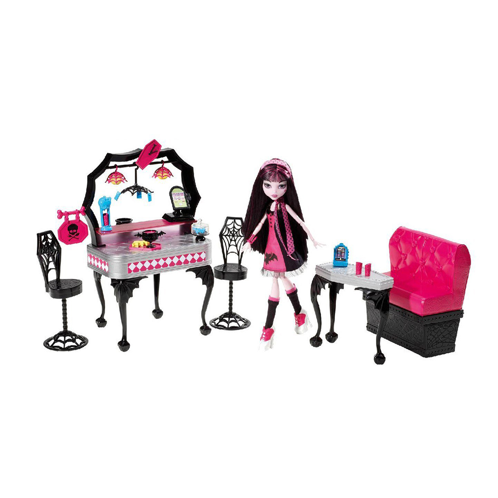 Búp bê Monster High Die-Ner and Draculaura Playset