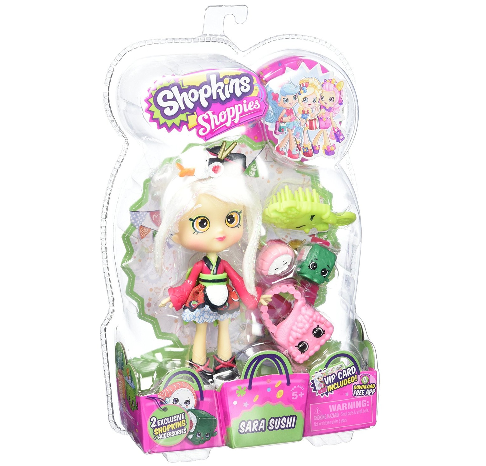 Búp bê Sara Shopkins trong bộ đồ sushi Shoppies S2 W2 Dolls Sara Sushi