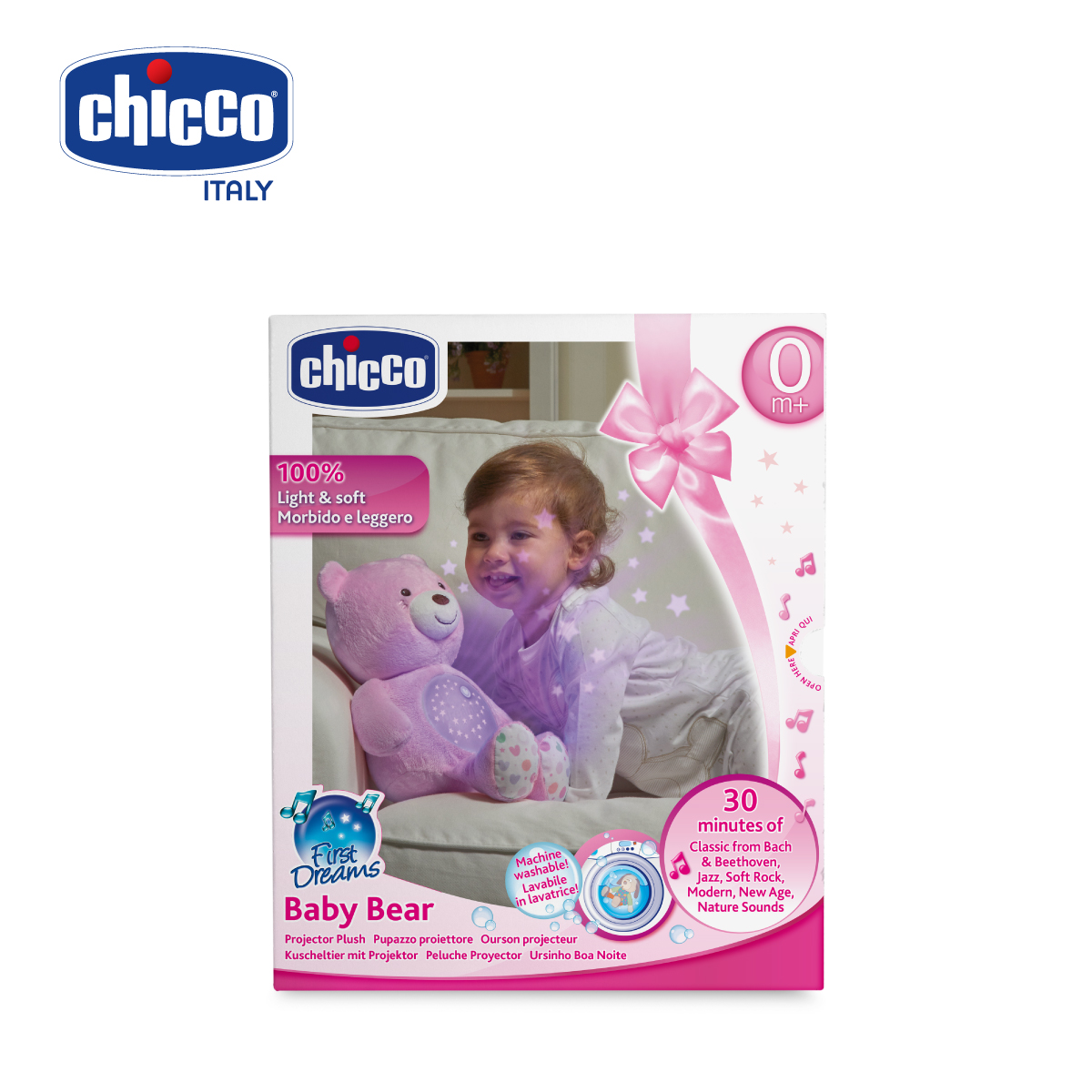 Gấu ôm phát nhạc Pink Chicco
