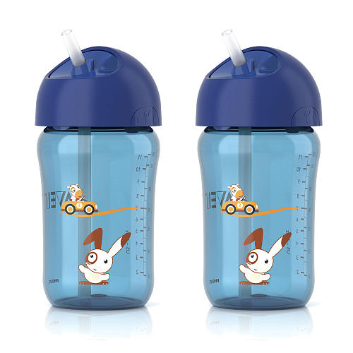 Bộ 2 bình uống nước cho bé trai 18 tháng tuổi  Philips Avent 300 ml