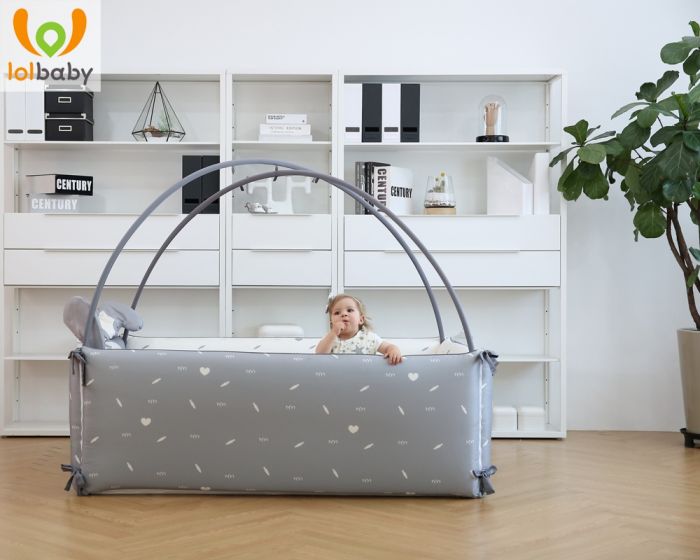 Giường bumper sợi tre Rabbit Grey LolBaby