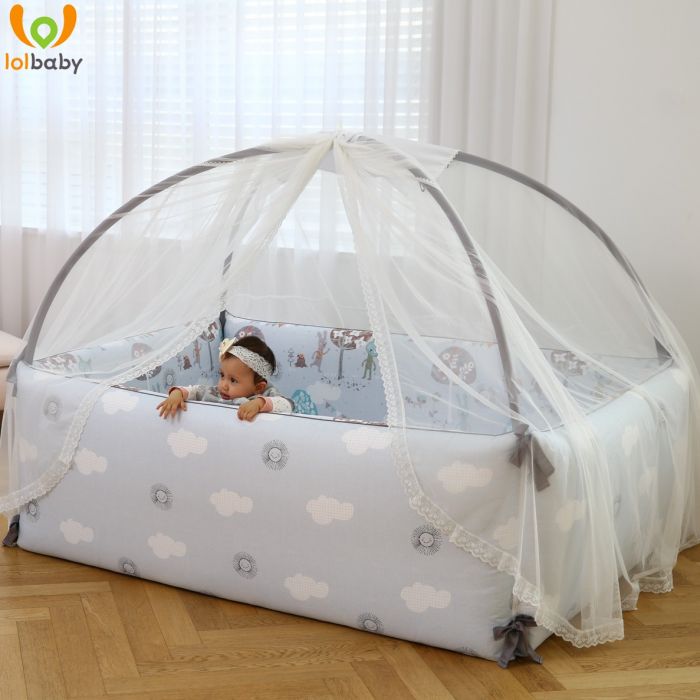 Giường sợi tre Bumper Blue Forest LolBaby