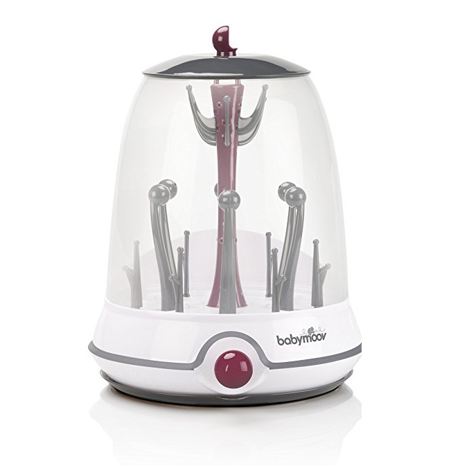 Máy khử trùng bình sữa hơi nước Babymoov Babymoov Turbo Steam Electric Sterlilizer - 6 bottle sterilizer and drying rack (Cherry)