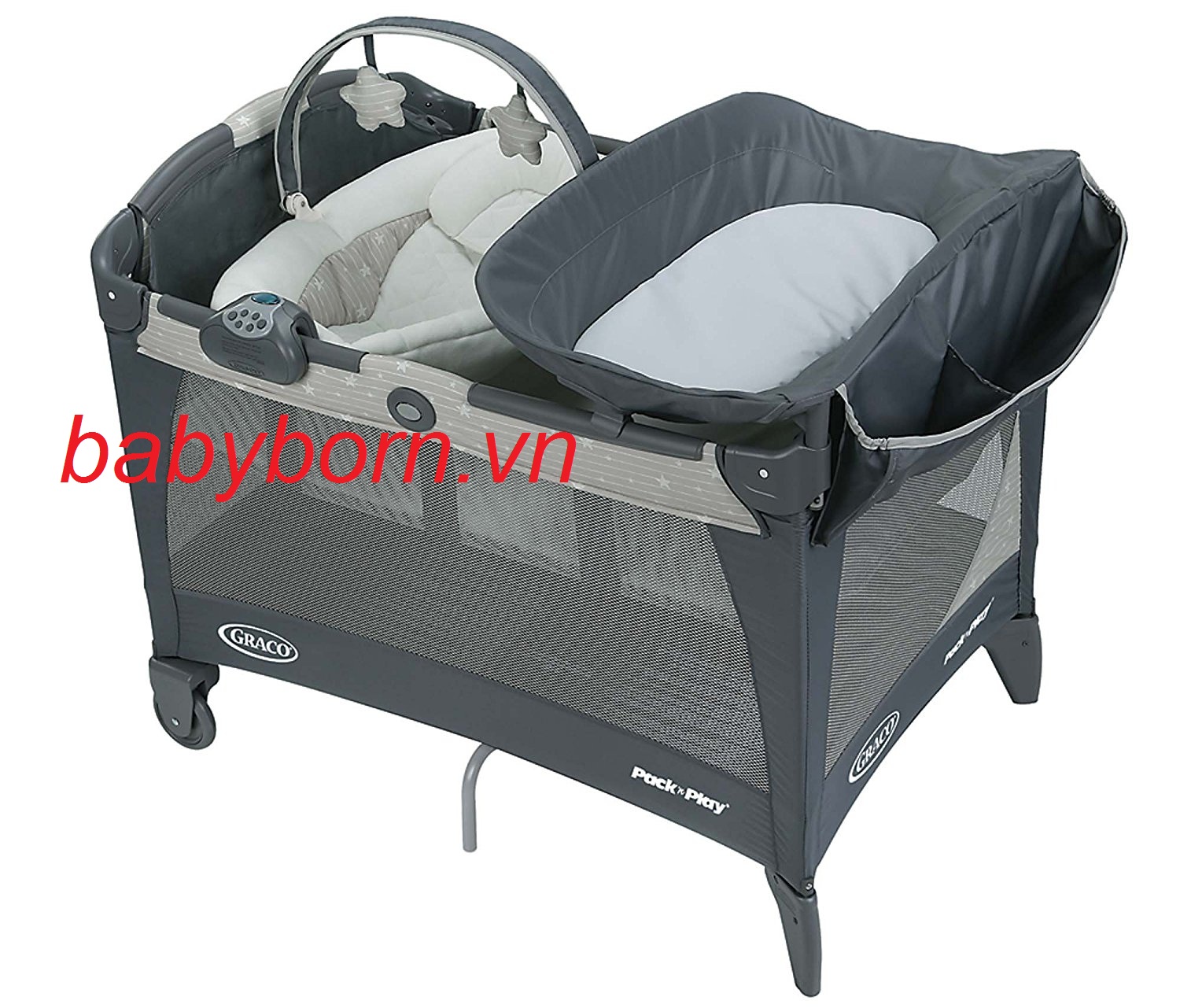 Nôi  ngủ Rung cho bé Graco Newborn Napper LX Playard, Stars