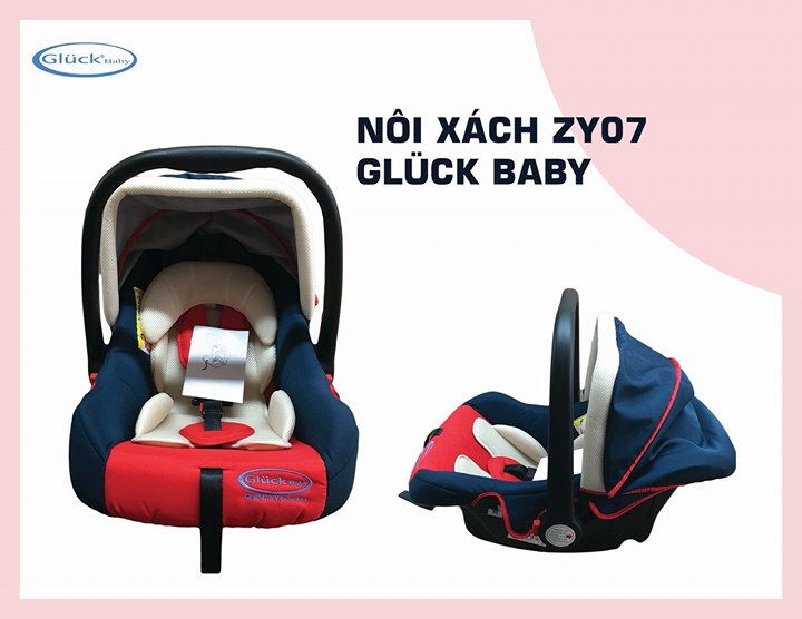 Nôi xách ZY07 Gluck Baby (màu đỏ)