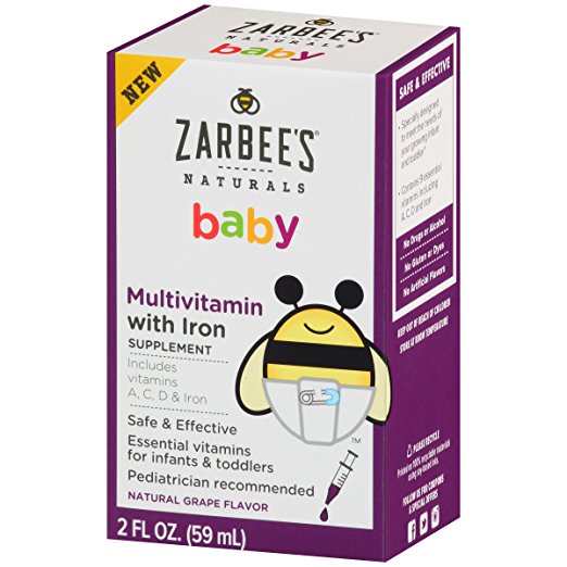 Siro bổ sung Sắt vị nho  Zarbee's Multivitamin And Iron.