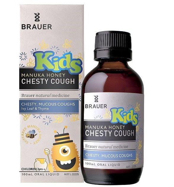 Siro trị ho Kids Brauer Chesty Cough 100ml cho bé từ 2 tuổi.