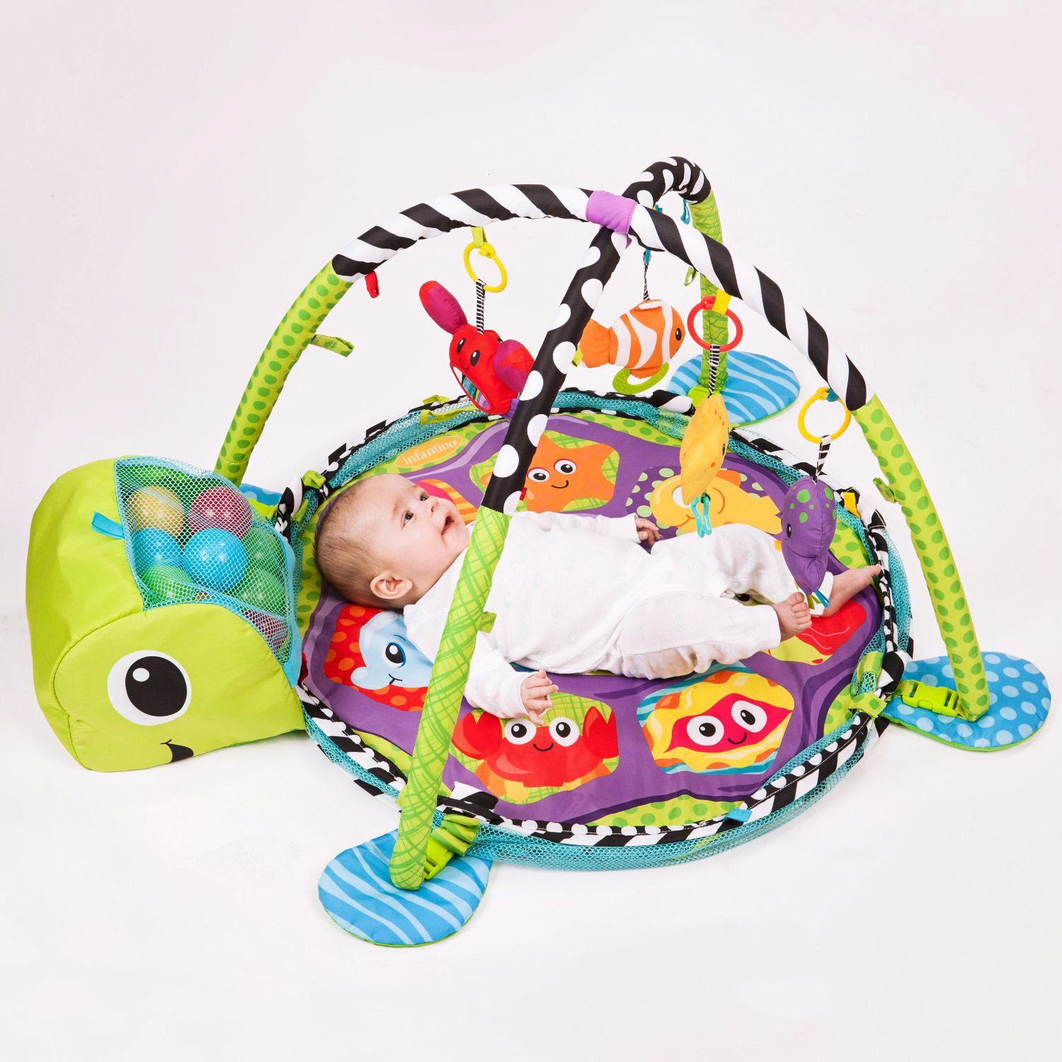 Thảm nằm chơi kết hợp nhà bóng Infantino
