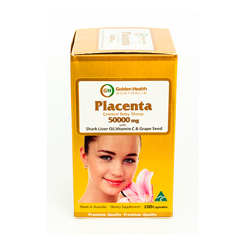 Viên làm đẹp Nhau Thai Cừu Golden Health Placenta 50000mg- 100 Viên