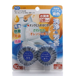 Viên tẩy bồn cầu siêu sạch Nhật Bản hương cam - vỉ 2 viên