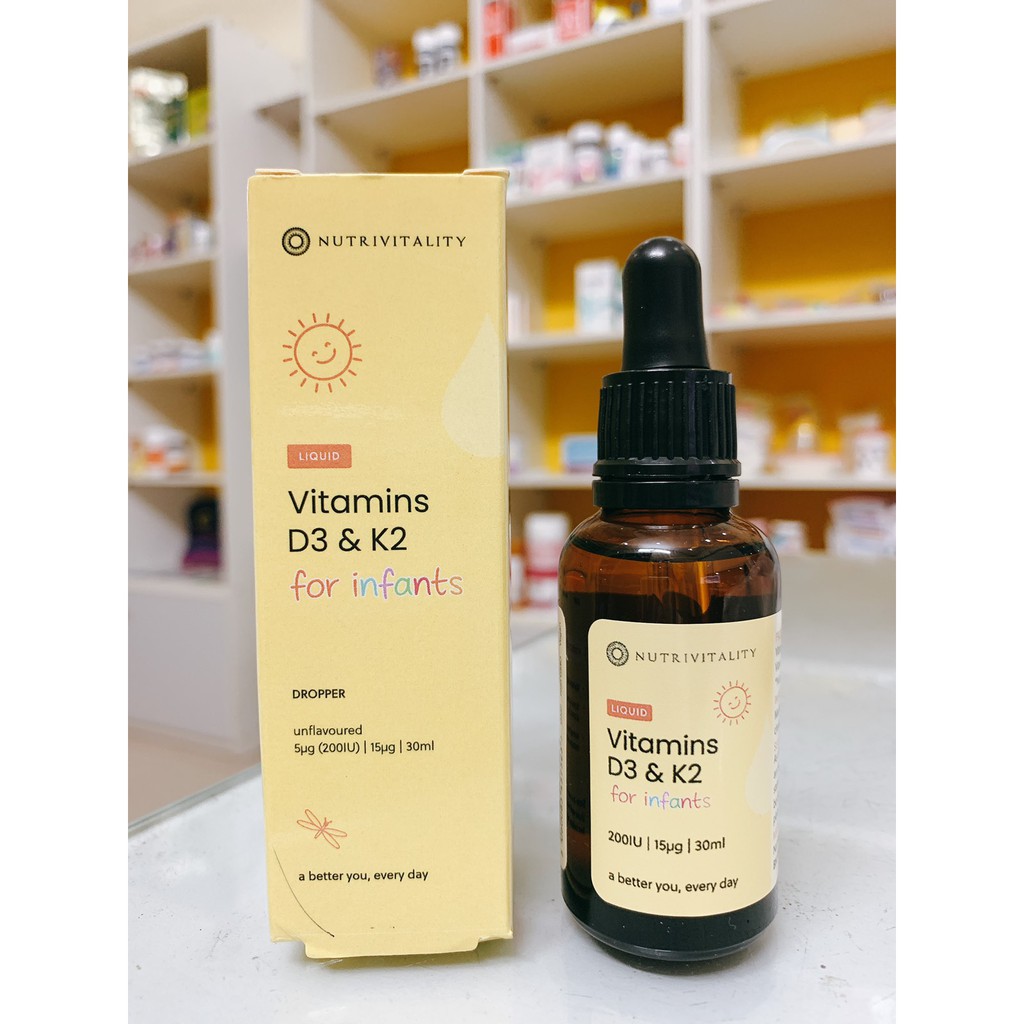 Vitamin D3K2 MK7 nutrivitality Anh Quốc (mẫu mới)