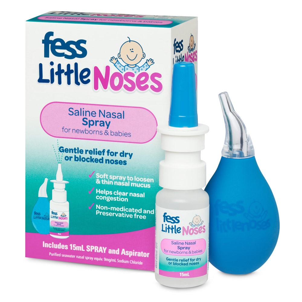 Xịt trị nghẹt mũi kèm bóng hút Fess little noses Úc.